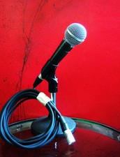 Vintage 1980's Shure SM58 cardioid dynamic microphone w mic clip USA SM57  6