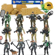 16-Piece Army Men Playset: 12 Realistic Action Figures with Accessories