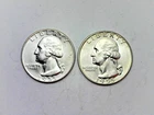 1955 P & D Washington silver Quarters Uncirculated.