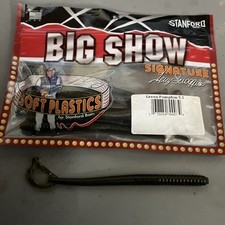Stanford Baits Big Show 5.5" Green Pumpkin Kicker Tail Finesses 10 Worm pack