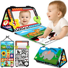 Baby Toys 0-6 Months - Tummy Time Toy Black and White High Contrast Newborn Toys