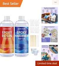 Crystal Clear Epoxy Resin Kit 16oz, Bubble-Free, Anti-Yellowing, Self Levelin...