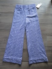 NWT Vintage 60s Wild High Waist Bell Bottom Pants Purple White size 14 W 28 - 32