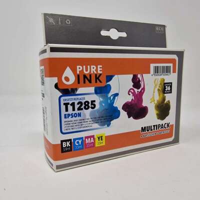 Pure Ink 4er Multipack Tintenpatronen ersetzen Epson Patronen T1285 (Fuchs)