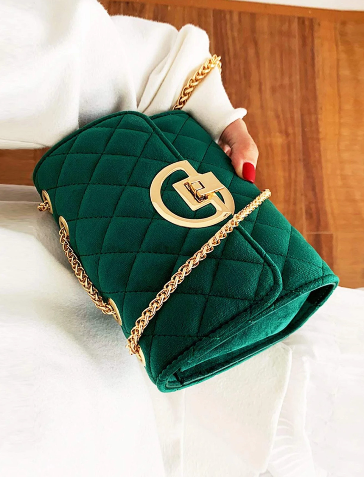 Bolsos de mano Carteras de mujer de moda verde monederos para damas