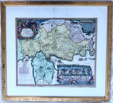 Kupferstich -Landkarte Russland/ St. Petersburg, von 1734, Johann Baptist Homann