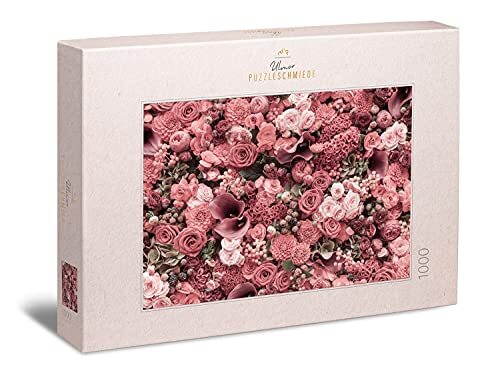 Ulmer Puzzleschmiede - Puzzle Rose Rosse - Puzzle di Fiori e Fiori. per (d8x)