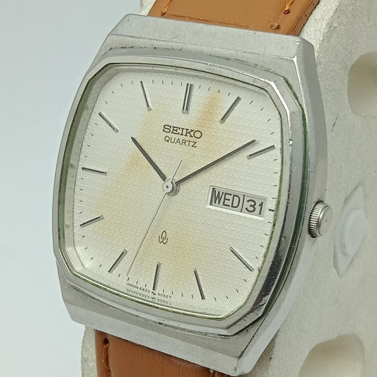 Seiko 5933-5040 Quartz TV Shape Day/Date Vintage Men's Watch