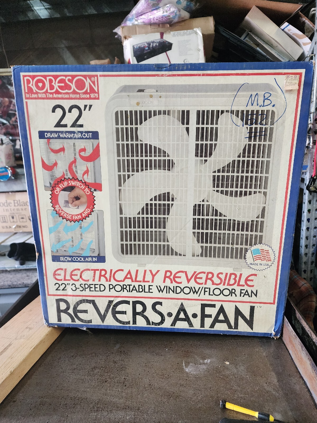 New In Box VINTAGE ROBESON 22" REVERSABLE WINDOW FAN..MADE IN USA eBay