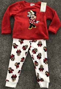 Bnwt Primark Disney Minnie Mouse Baby Girl Red White Fleece Pyjama Set Xmas Ebay