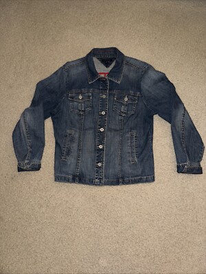 2007 Tommy Hilfiger Button Down Denim Jean Jacket Women's Size XL Blue BC