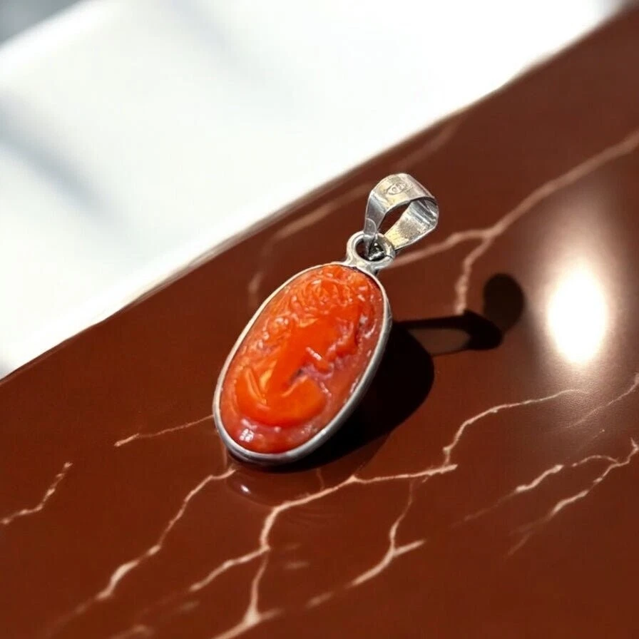 Ciondolo corallo in argento 925 - Immagine 3 di 4