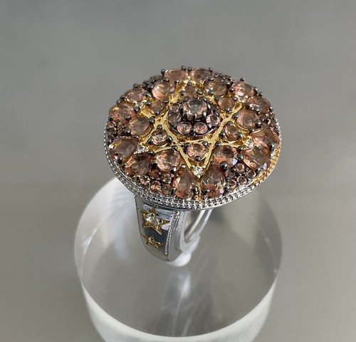 Jenipapo Andalusite & Zircon Cluster Star Design Ring 3.90 CTW 925 Silver Size 7 - Picture 10 of 19