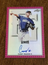 CASEY SAUCKE 2020 LEAF PERFECT GAME PINK AUTOGRAPH #1/20 Virginia Cavaliers