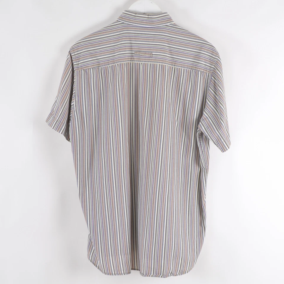 CAMEL ACTIVE Men's Casual Shirt Medium Short Sleeve Button Down Striped 1 Pocket - Image 2 of 4