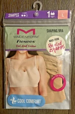 Womens L Maidenform Flexees Beige Shaping Bra Cool Comfort Targeted Support New!