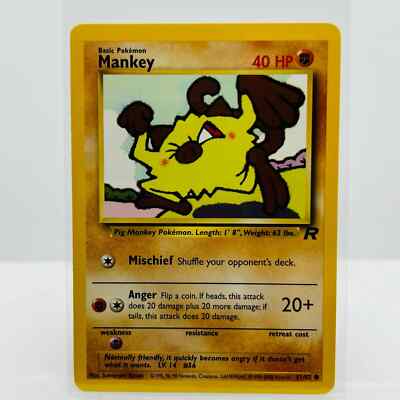 Near Mint Mankey Card Pokemon Card  Mankey Team Rocket #61/82  Near Mint  Condition, English TCG Pokmon Tcg