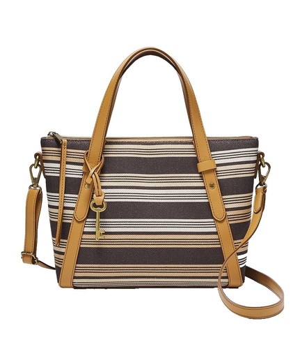 Fossil Felicity Backpack White Black Stripe Perforated  display picture 3