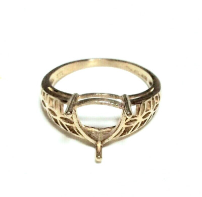 10K YELLOW GOLD 7MM TRILLION TRIANGLE SEMI MOUNT RING, SIZE 5.75