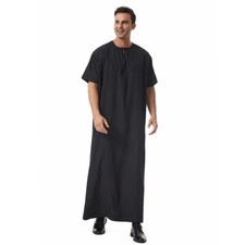 Abaya Dubai Kaftan Saudi Men Long Robe Dishdasha Jubba Thoub Thobe Prayer Dress