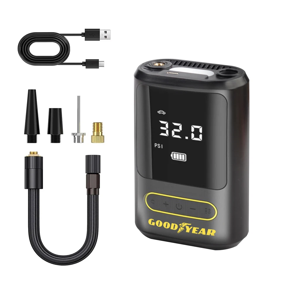 Goodyear Cordless Car Tyre Inflator Pump LED Portable Air Compressor Digital - Image 2 of 4