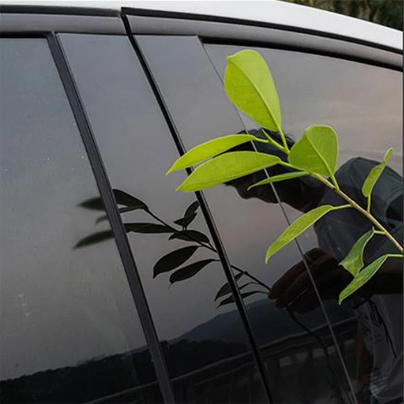 Cubierta de puerta postes de pilar de moldura de ventana negra brillante para Honda HRV 2016 2017-2022 Foto 3 de 4