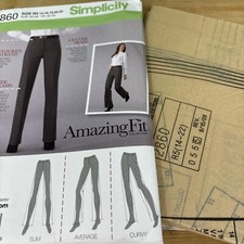 Simplicity 2860 Misses' Pants Trousers for Slim, Average Curvy Fit size 14-22