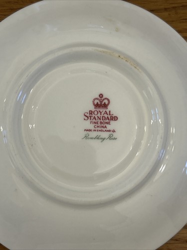 Royal Standard Bone China Rambling Rose Pattern Tea Saucers x 4 - Picture 11 of 19