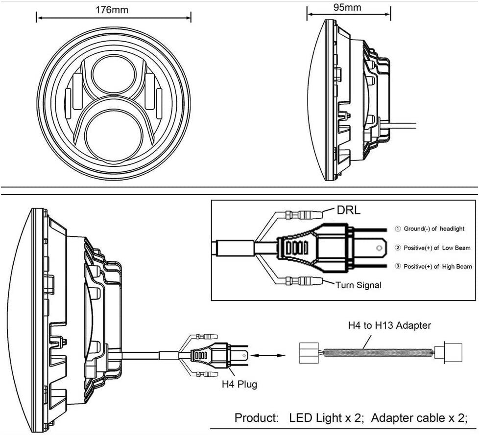 7" LED Headlights+4" Fog Lights+Turn Lamp Combo 07-18 For Jeep Wrangler ...
