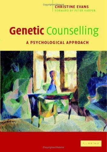 Genetic Counselling A Psychological Approach Evans Harper Paperback