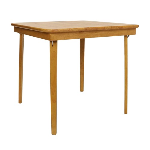 MECO Stakmore Classic Straight Edge Solid Wood Folding Card Table, Oak Frame - Picture 3 of 4