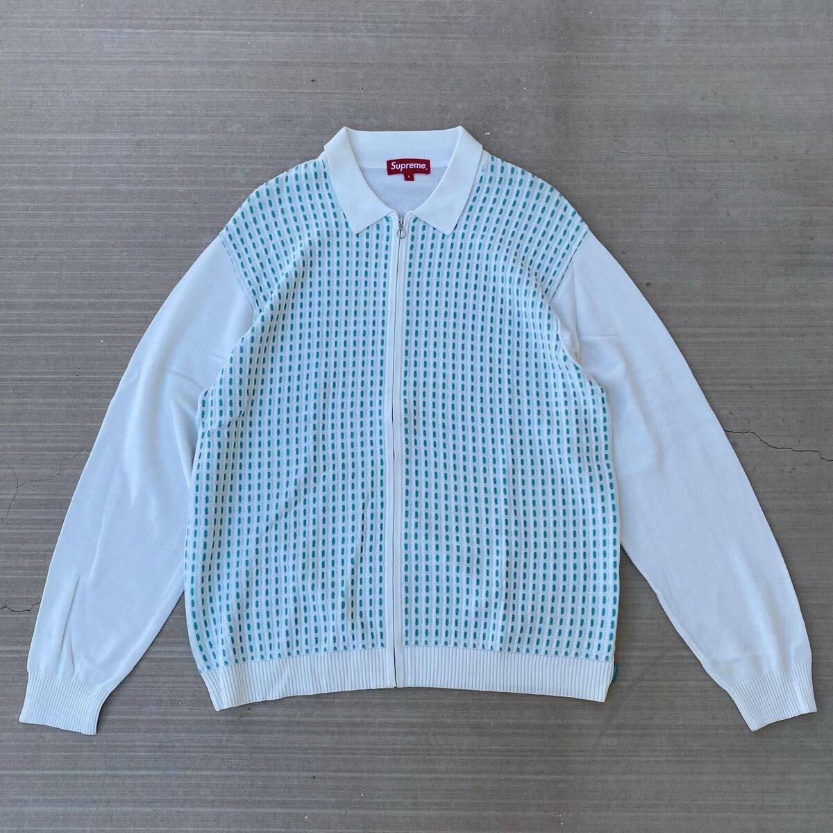 Supreme Dashes Zip Up Knit Polo White 2018 | eBay Supreme Dashes Zip Up Knit Polo White 2018 | eBay