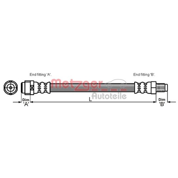 Metzger Bremsschlauch Hinten FüR Mercedes CLS C219 E S Klasse-image