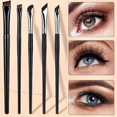5Pcs Eyeliner Brushes Fine Angled Eye Liner Ultra thin Precision Makeup Brushes