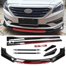 For Hyundai Sonata 2015-2017 Front Bumper Lip Spoiler Splitter Glossy Black Red