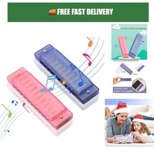 Kids Harmonica 2 Pack 10 Hole C Key Beginner Musical Toy Blue Pink