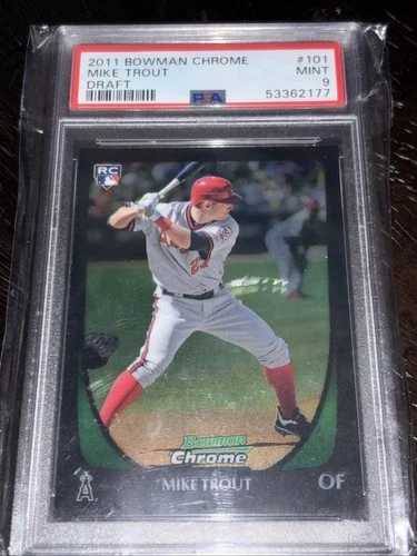 Mike Trout 2011 Bowman Chrome Draft  #101 *Draft* Rookie Card RC Angels PSA 9