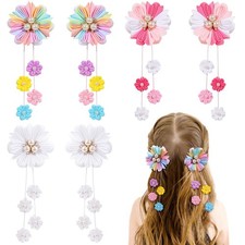 OAOLEER 6PCS Hair Bows for Girls, Flower Hair Accessories for Girls Grosgrain...