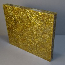Vintage Yellow Crushed Velvet Acrylic Block  ...