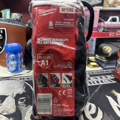 Milwaukee 10'' XL/TG Cut Level 1 Dipped Gloves 6 Pairs 48-22-8903P