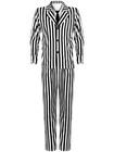Halloween Black White Striped Men Costume Comedy Horror Size XXL