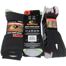 6 Pairs Mens Mossy Oak Cushioned Mid Calf Socks Work Crew Socks Shoe 6-12