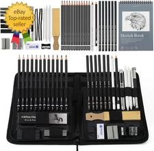 42 Pack Drawing Set Sketching Kit, Pro Art Sketch Supplies with Sketchbook, Incl