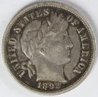 VF 1892 Barber Dime