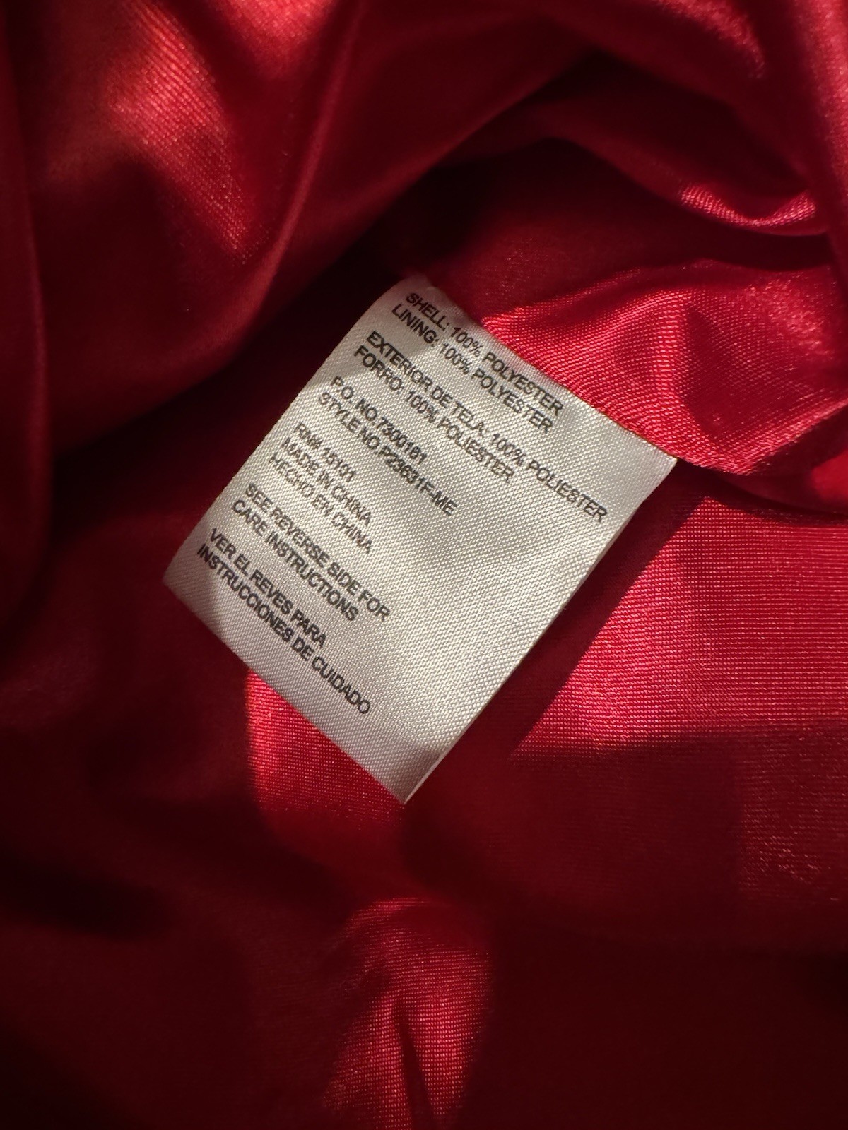 Pink Envelope Red Polyester Double Breasted Pea C… - image 5