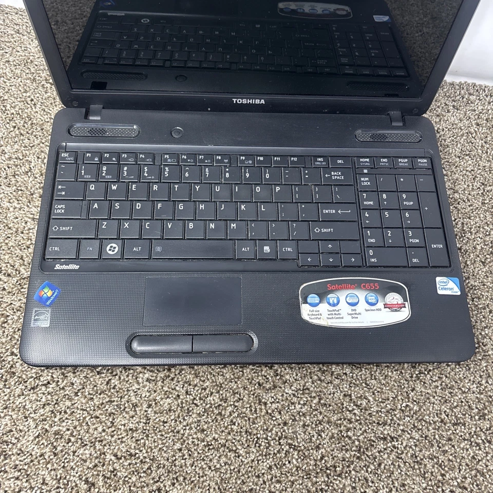 Toshiba Satellite C655 Intel Celeron 2.20GHz  2GB RAM 15.6" 250GB HDD Win 10 - Image 4 of 4