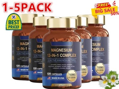 Magnesium 12 in 1 Komplex Magnesiumglycinat, Citrat, Malat, L Threonat 