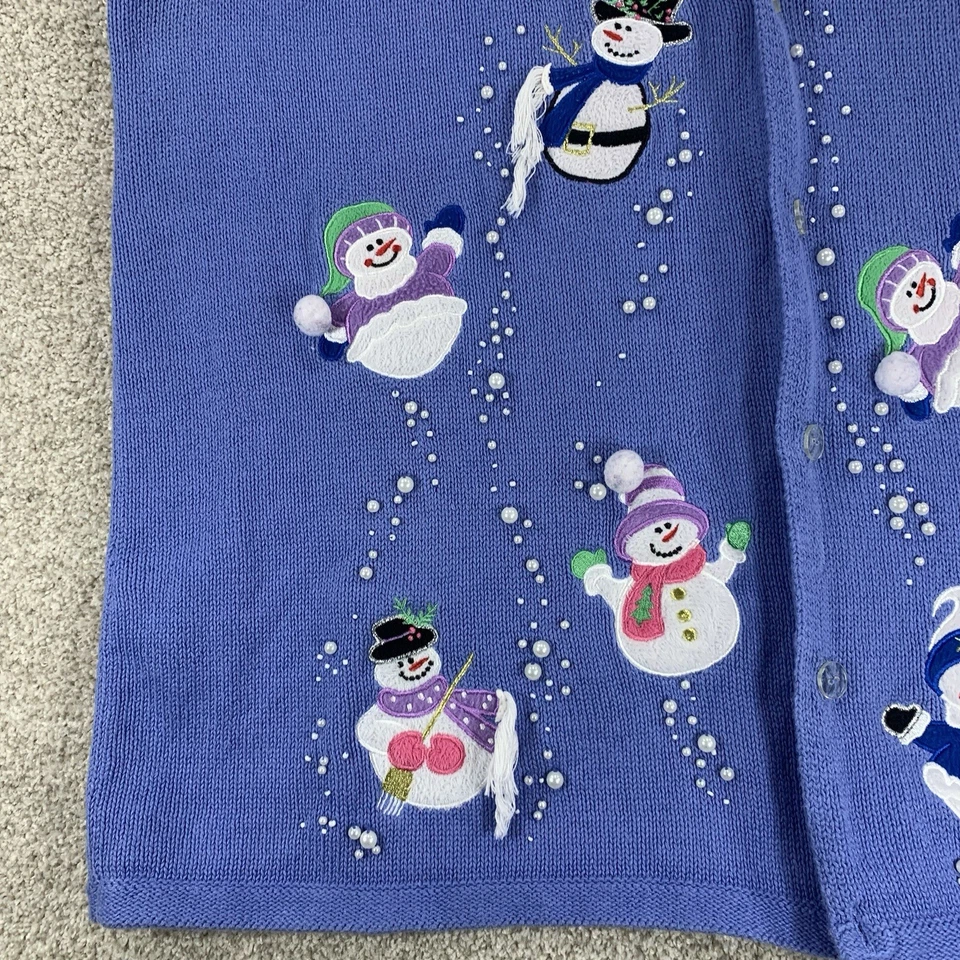 VTG 90s Quacker Factory Christmas Sweater Vest 2x Grannycore Snowman Embroidered - Image 4 of 4