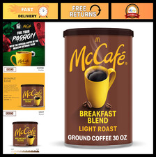 Light Roast Ground Coffee - McCafe Breakfast Blend, 30 oz Canister, Smooth Flavo
