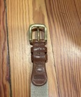 Vintage COACH Genuine Leather & Linen Belt Size 38/95 cm Style 3815 Tan Brass — photo 4